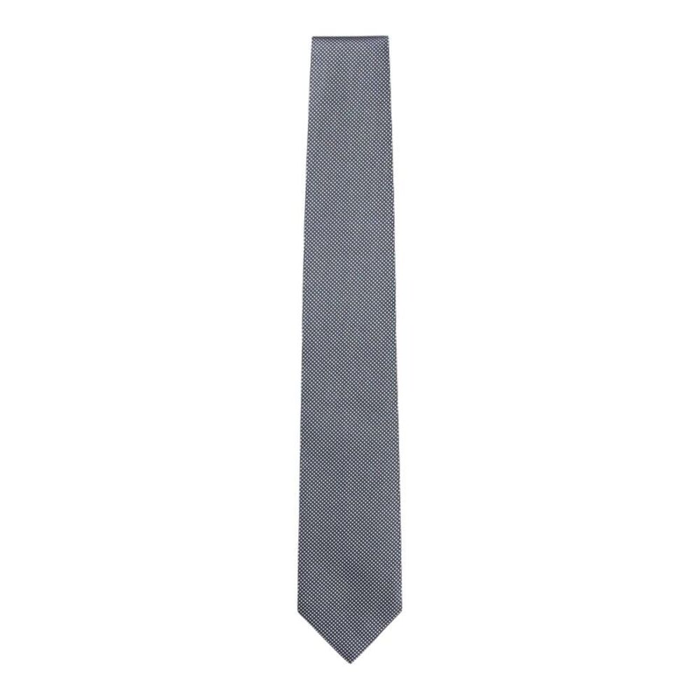 Boss Mens Geometric Pattern Silk Formal Tie / Blue